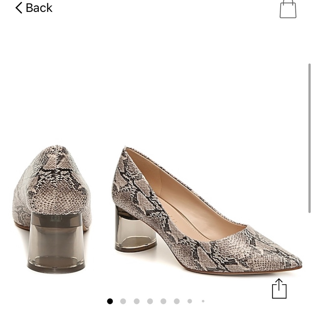 NEW IN BOX TRENDY SNAKE CLEAR BLOCK HEEL